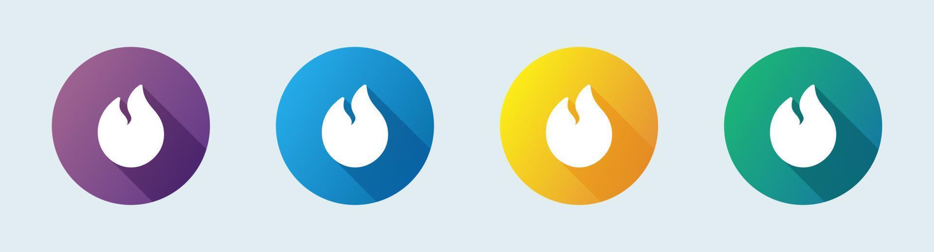 Flame solid icon in flat design style. Fire signs vector illustration.