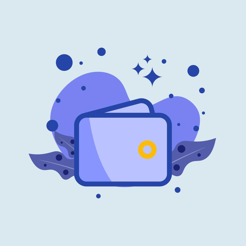 Wallet flat illustration. Finance signs vector illustration.