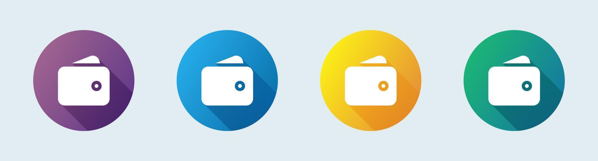 Wallet solid icon in flat design style. Finance signs vector illustration.