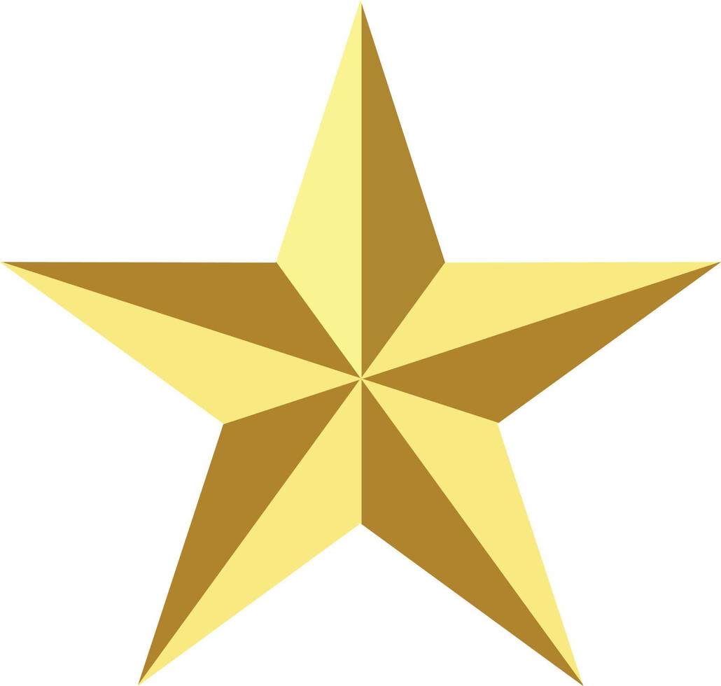gold star icon on white background. gold star elegant symbol. golden christmas star sign. vector