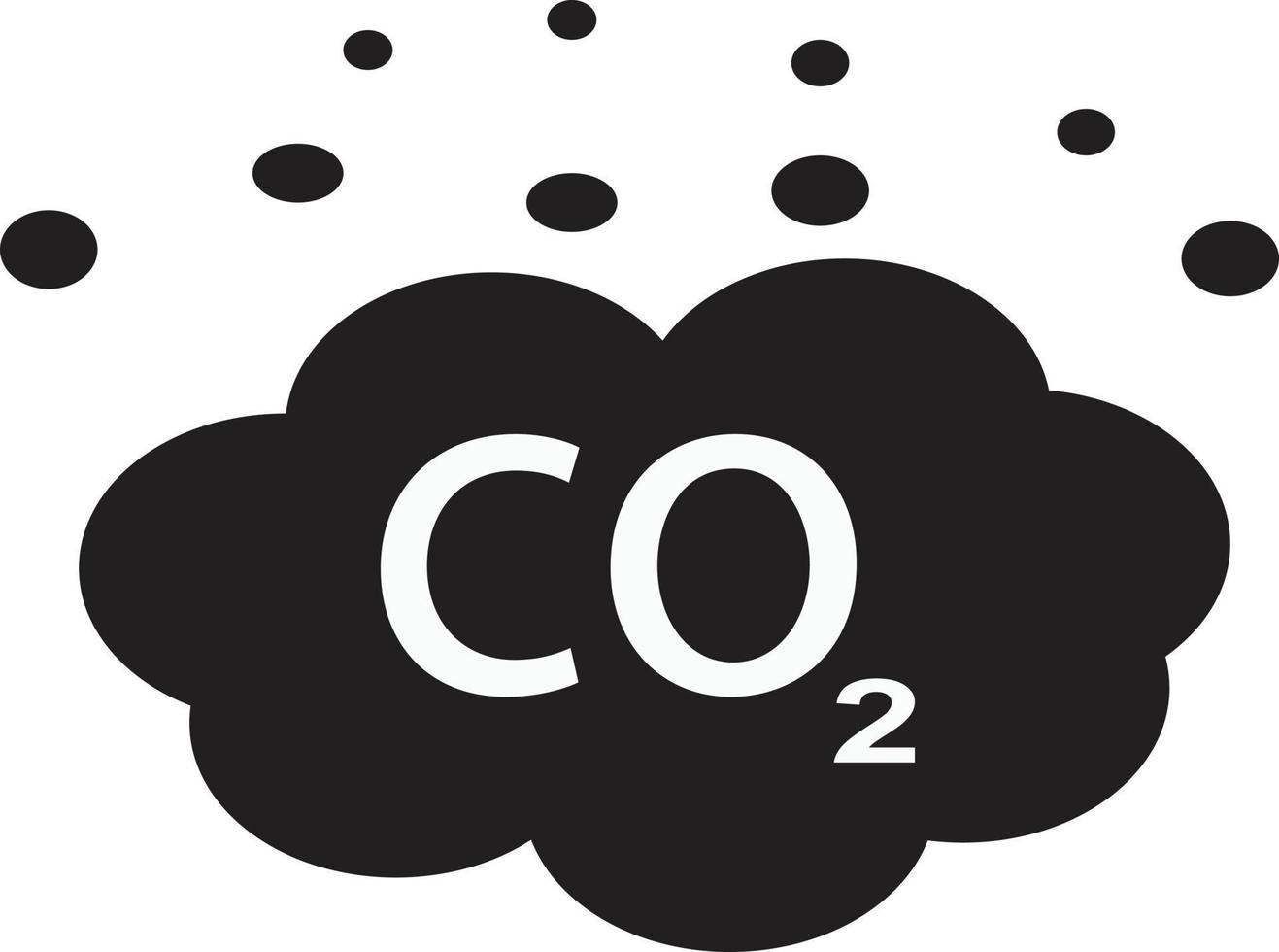 icono de co2. dióxido de carbono S. símbolo de emisiones de co2. signo de reducción de emisiones de carbono. vector