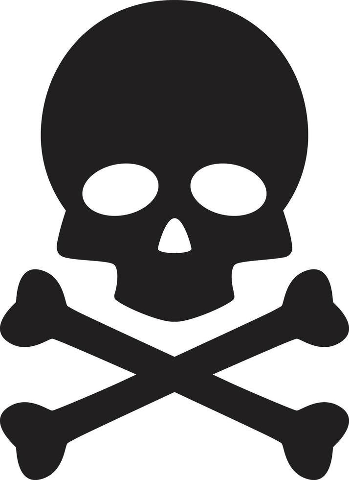 icono de calavera y tibias cruzadas. icono de diseño de calavera. símbolo de peligro. signo de veneno vector