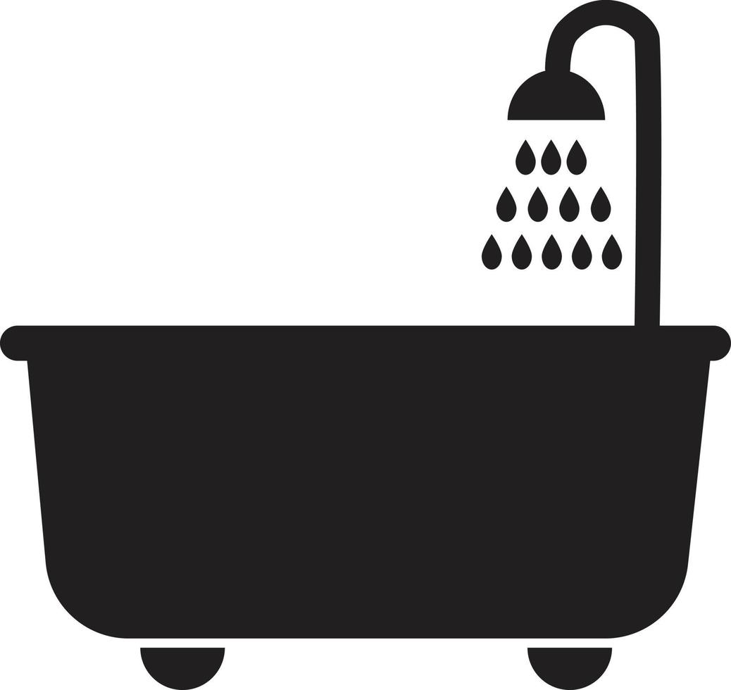 bathtub icon on white background. flat style. bathtub with shower sign. vector