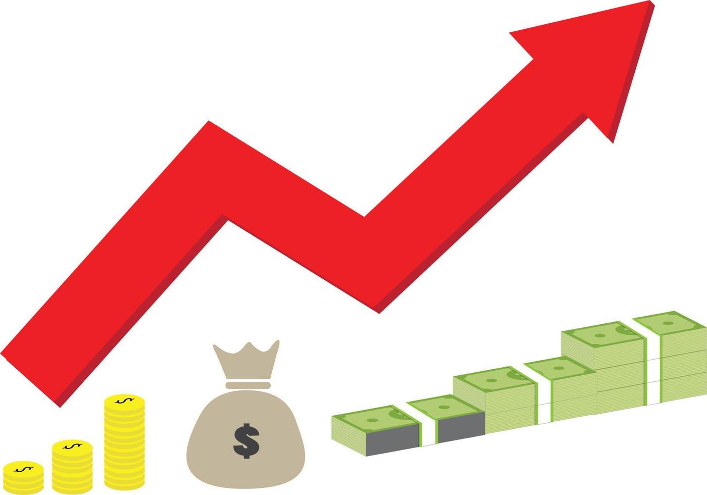 icono de estrategia de aumento de ingresos. icono del concepto de éxito financiero. símbolo del concepto de dinero. señal de crecimiento de ingresos. vector