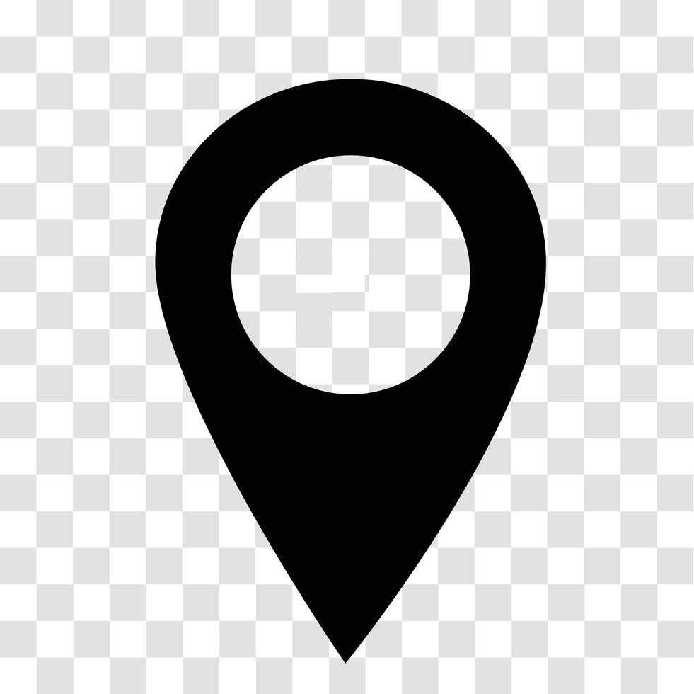 location pin icon on transparent. map marker sign. flat style. map point symbol. map pointer symbol. map pin sign. vector