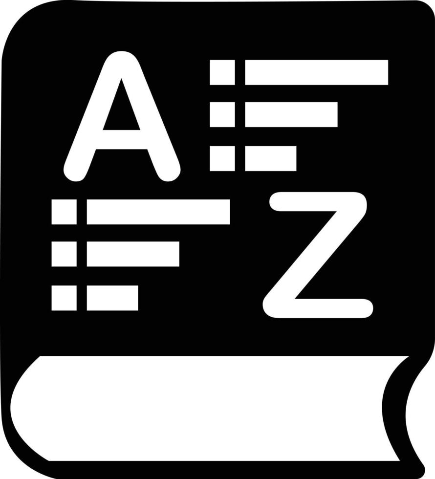 vocabulary icon on white background. flat style. book glossary sign. dictionary symbol. vector