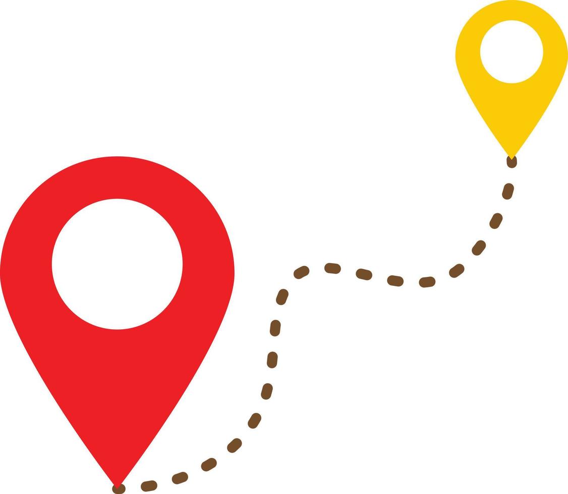 start location end location icon. pointer start and stop icon. route location symbol. distance locations sign. vector