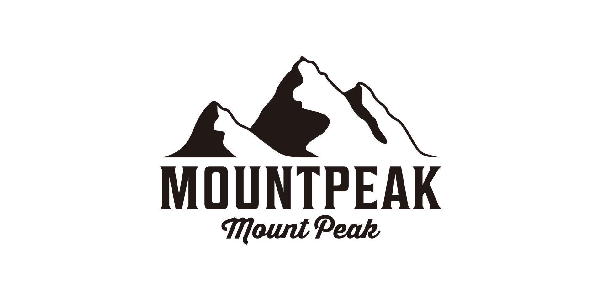 Vintage hipster mountain peak landscape silhouette logo design vector