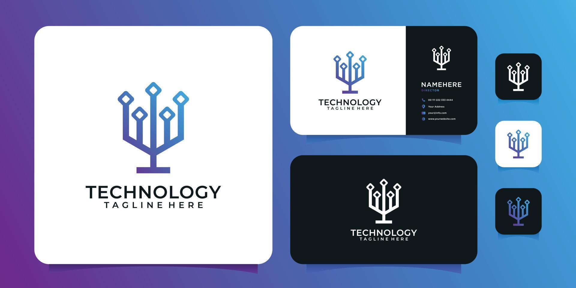 Modern technology connection network logo inspiration vector