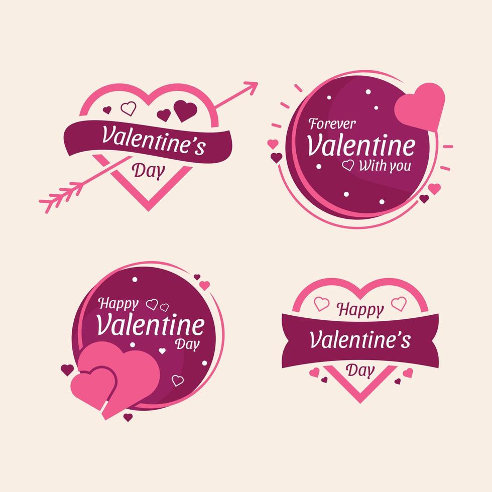 etiqueta de la insignia romántica creativa del día de san valentín vector