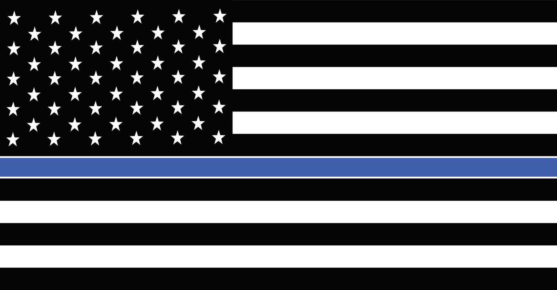 American police flag. Thin Blue Line American Police Flag. vector