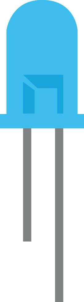 blue led icon on white background. led sign. light emitting diode. flat