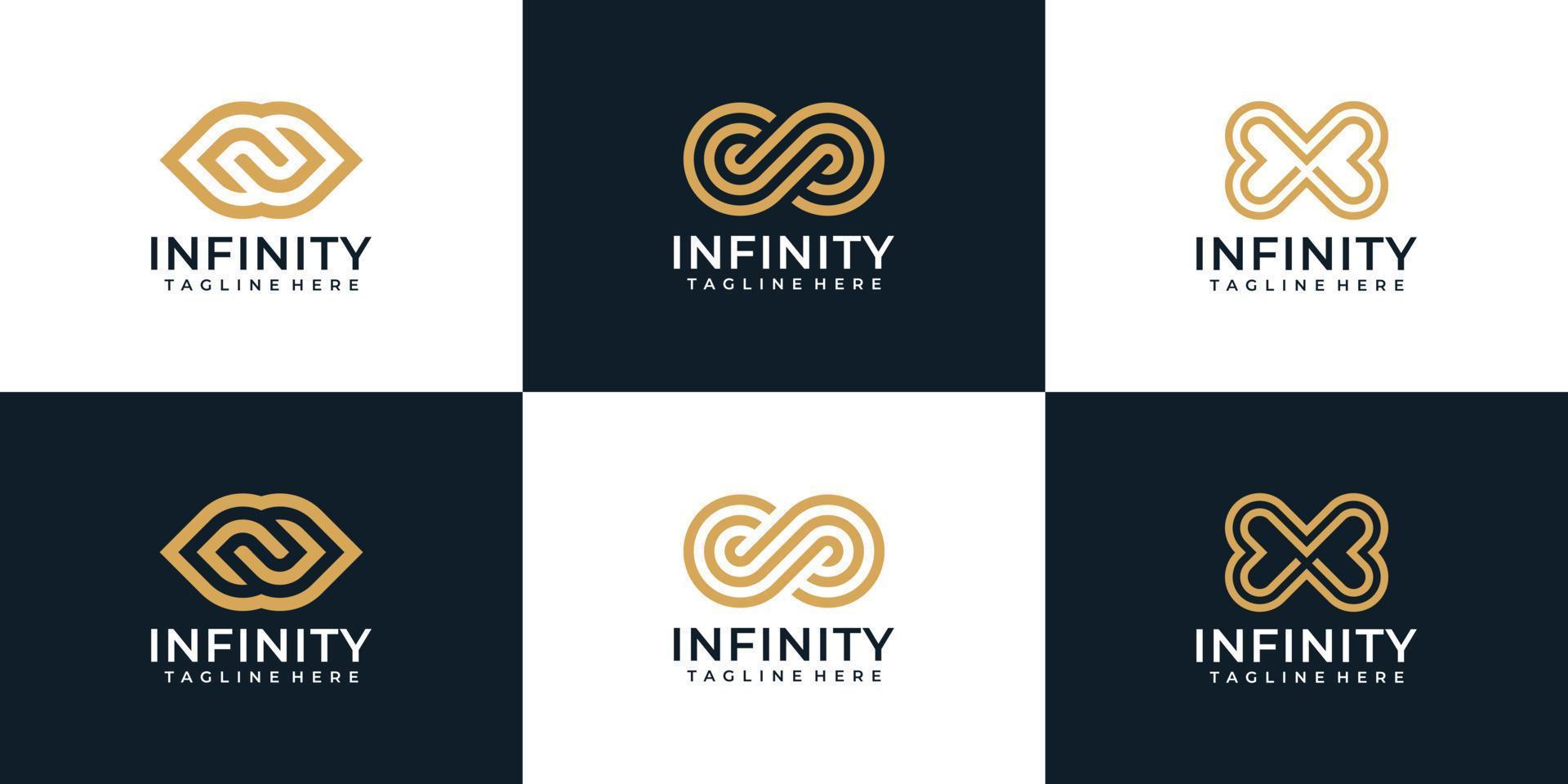 colección de logotipos ilimitados de monograma de bucle infinito vector