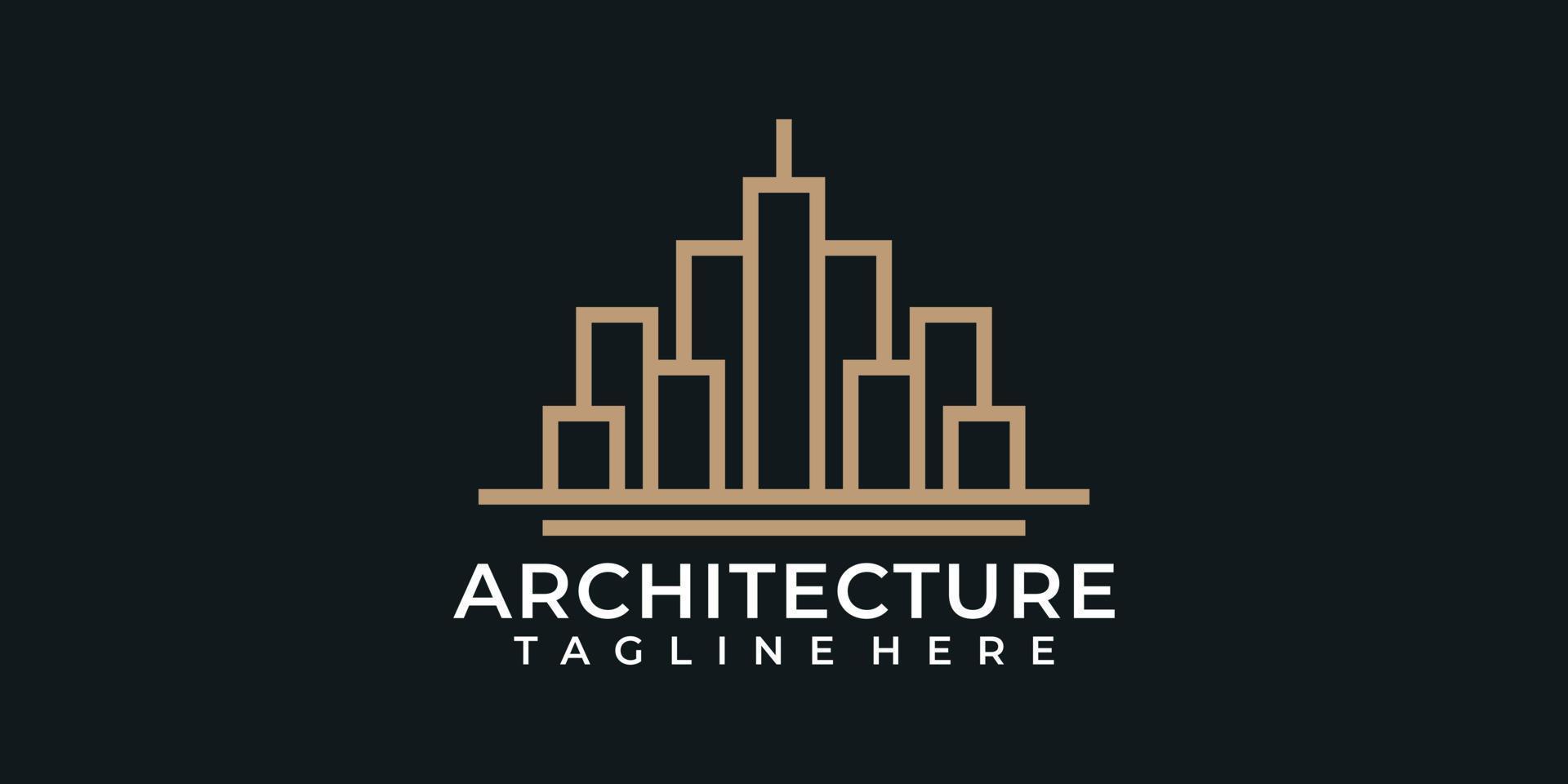 Inspirational monogram architecture construction logo designs vector