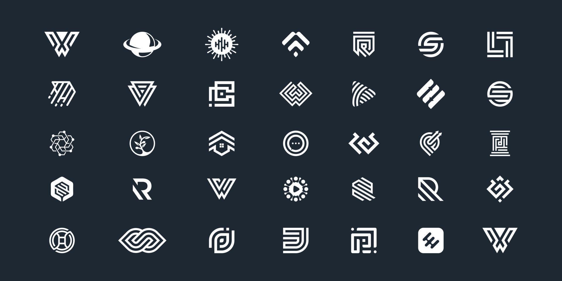 Modern creative abstract logo collection vector