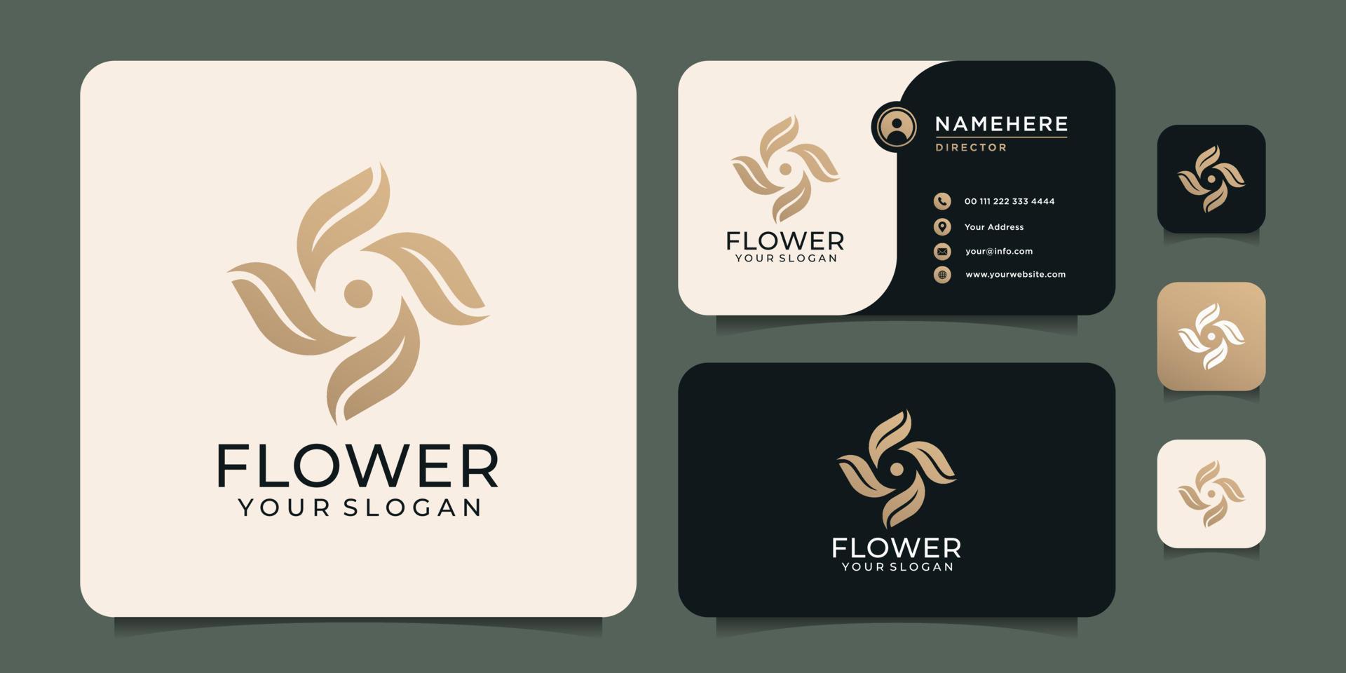 inspiración de vector de logotipo de elementos de marco de flor de belleza de lujo creativo