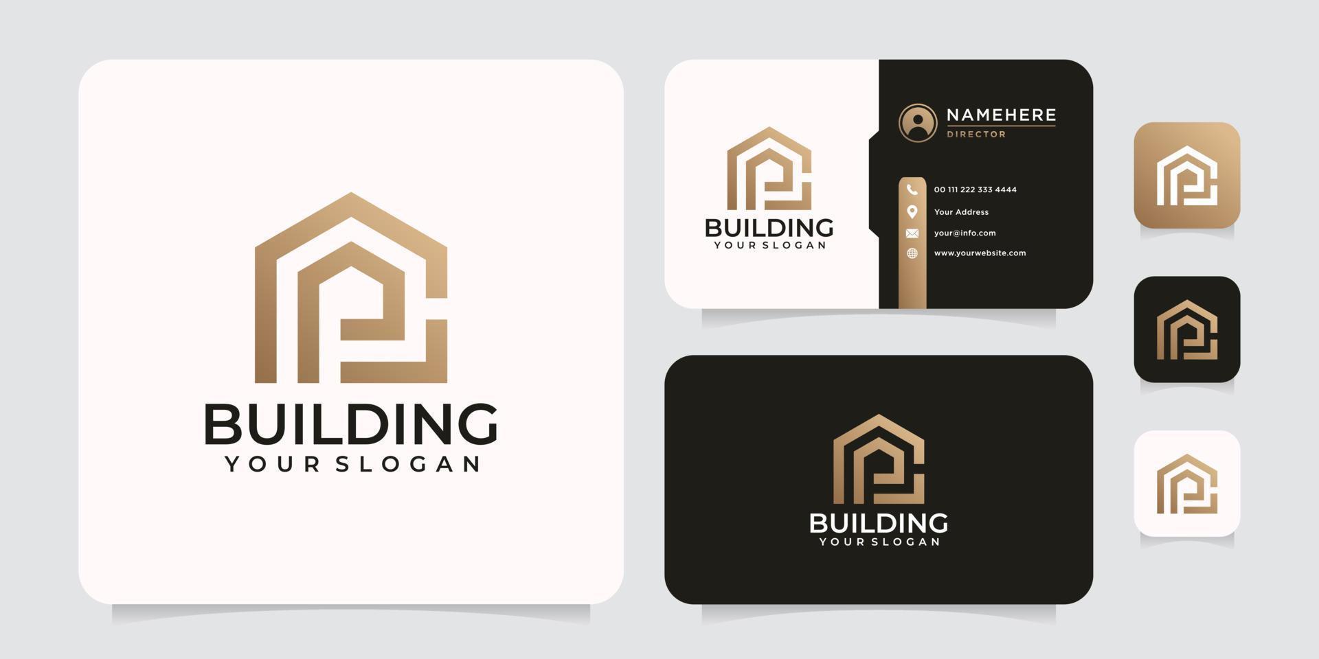 Monogram architecture building company logo vector design elements inspiration