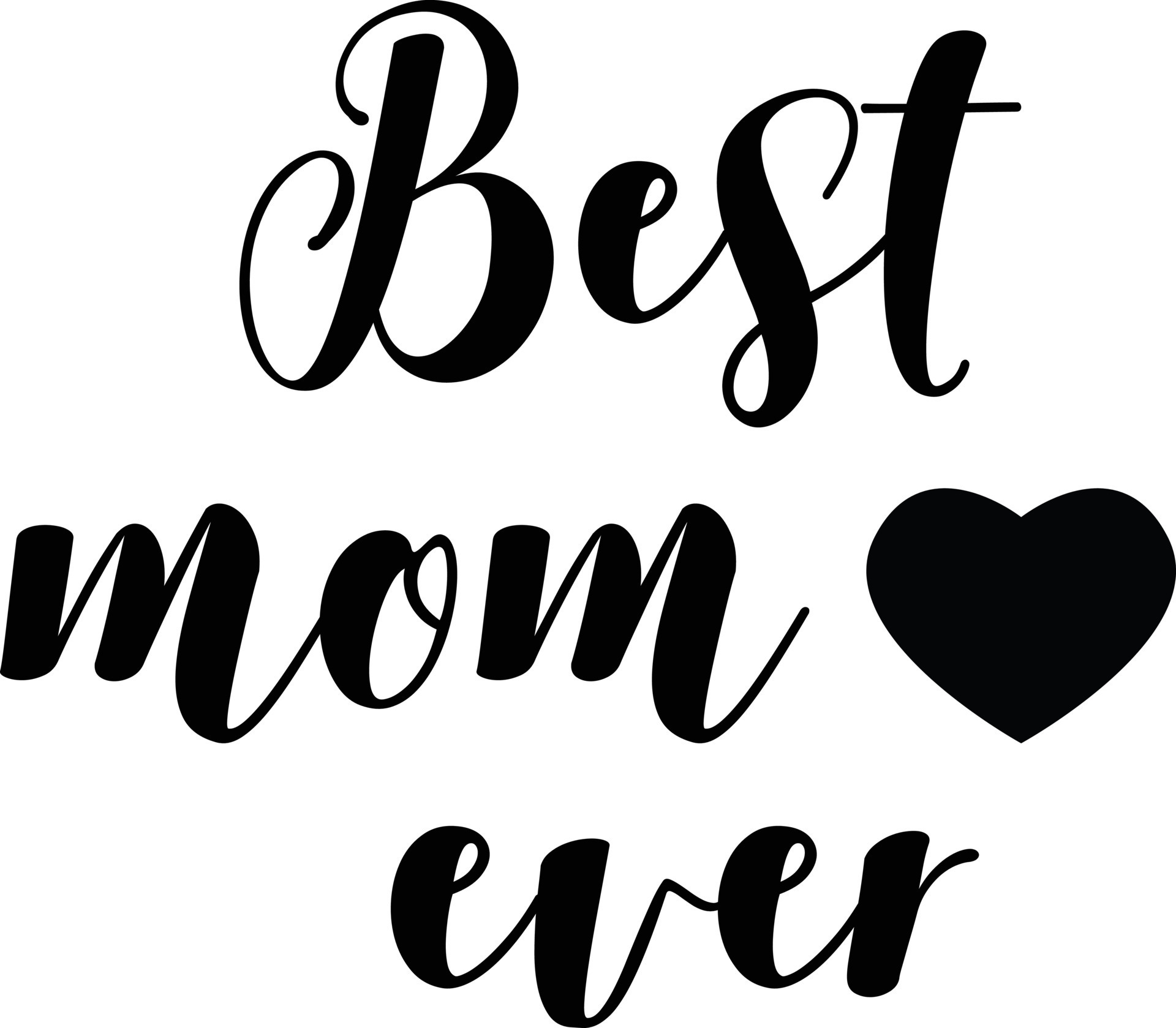 Best Mom Ever on white background. Happy Mothers Day. Mother’s Day Sign