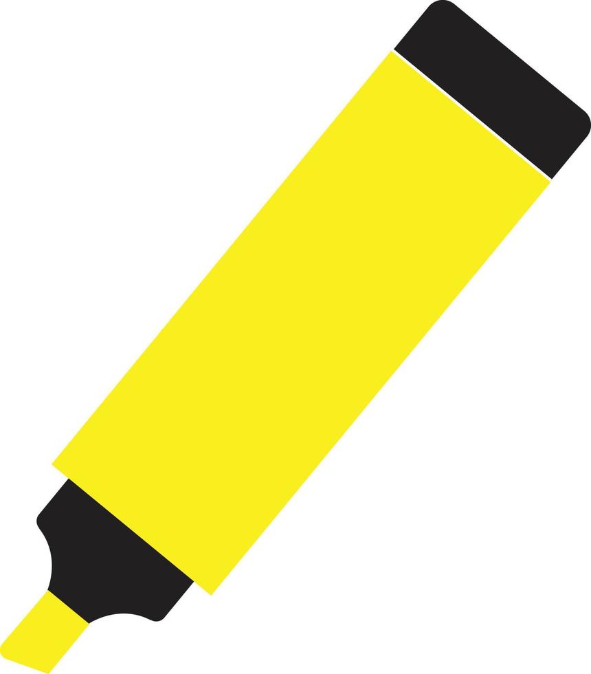 highlighter glyph icon on white background. flat style. highlighter pen