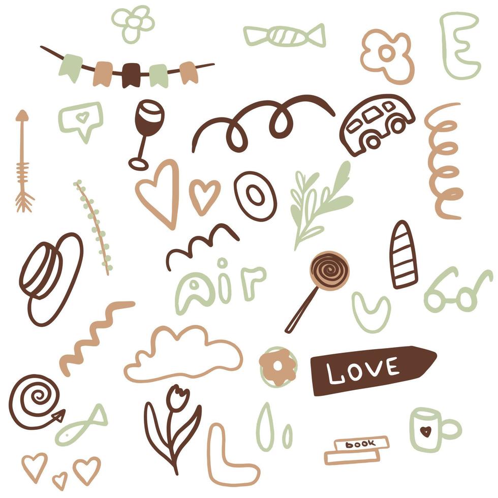 Abstract doodles set vector