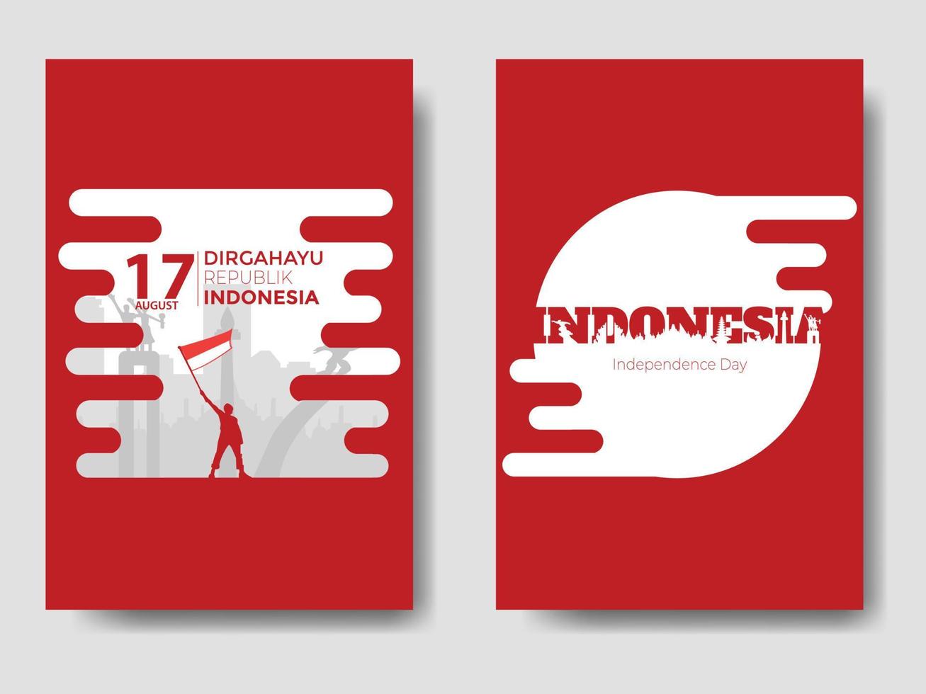 paquete de plantillas del día de la independencia de indonesia vector