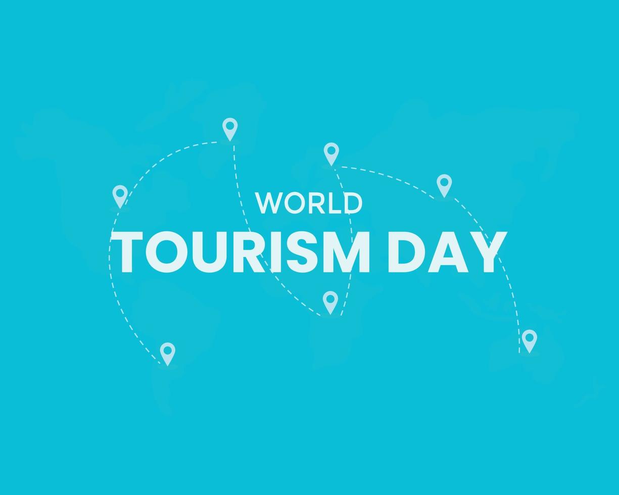 World Tourism Day With World Map Background vector