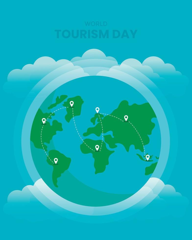 World Tourism Day Flat Social Media Story Template vector