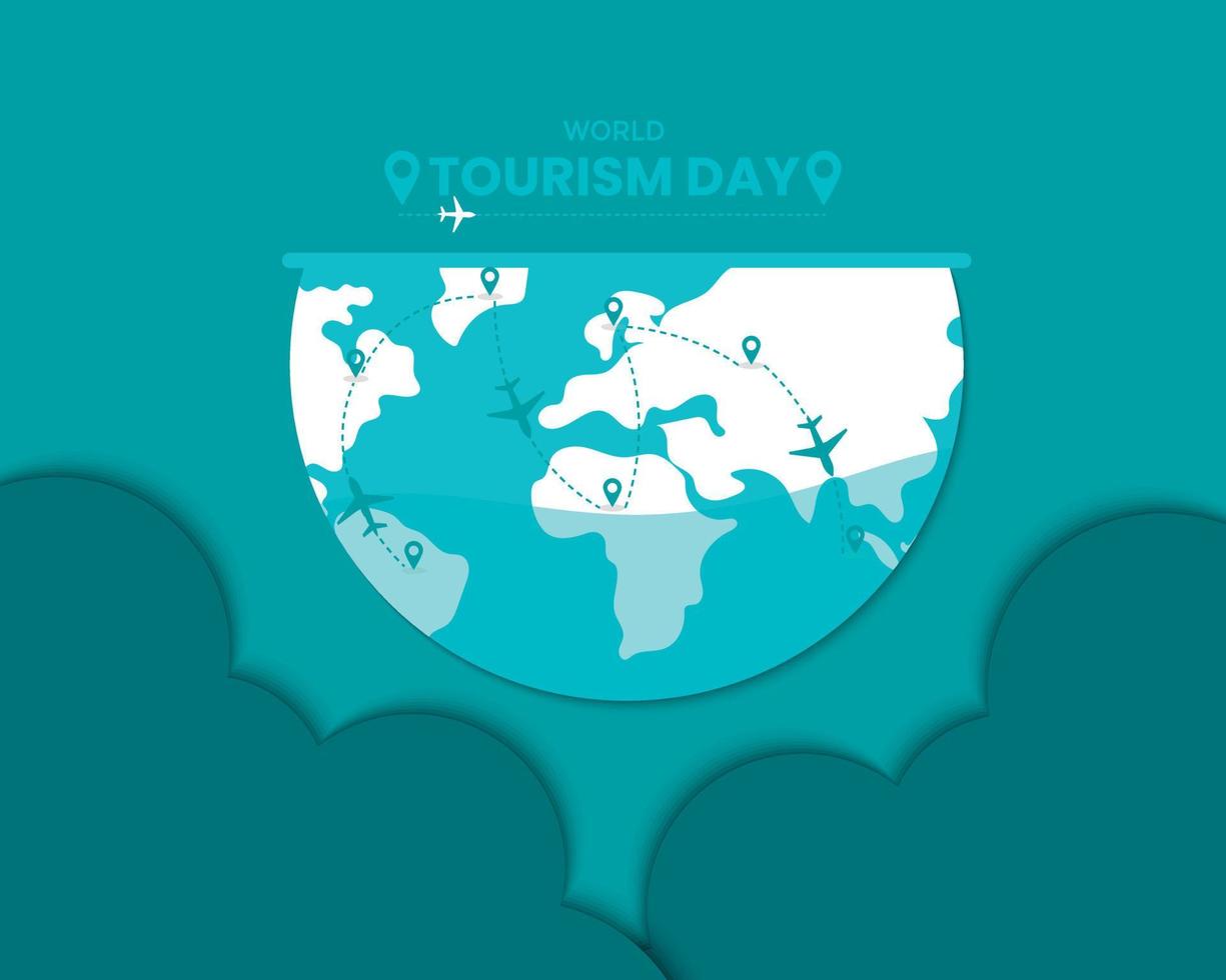 World Tourism Day Simple Flat vector