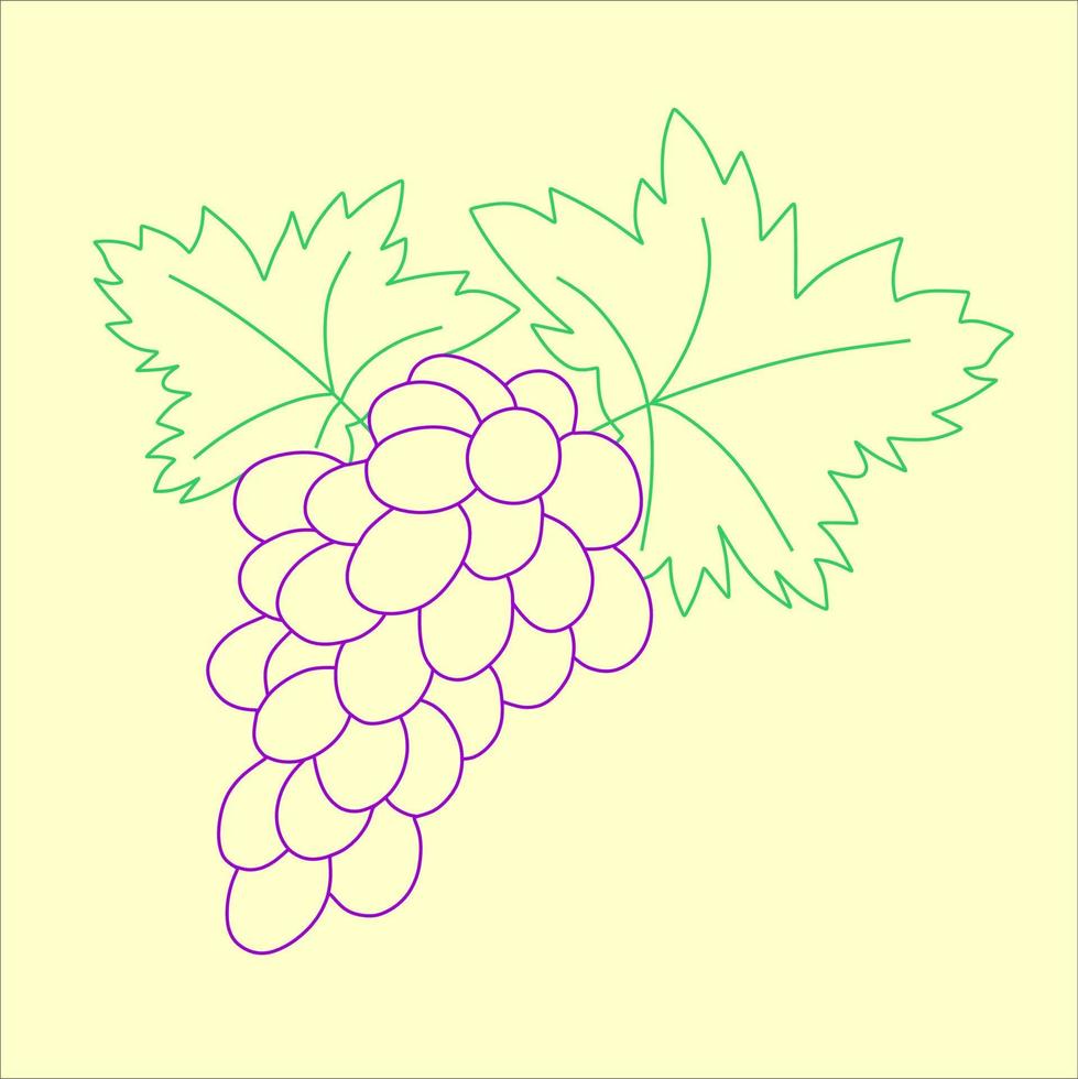 Line Vector of a Grape