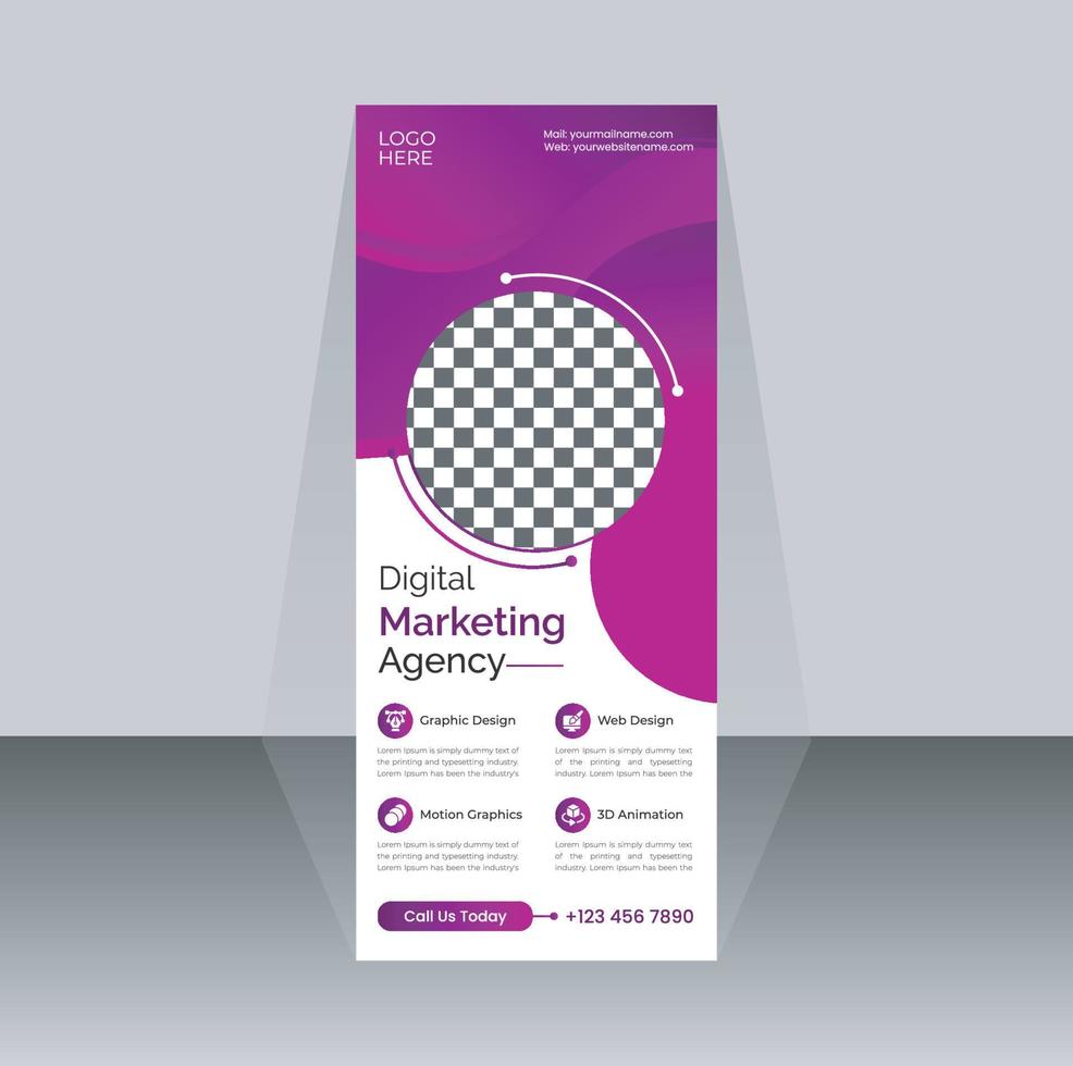 Modern and Professional Corporate Business Roll Up Banner Design Template vector