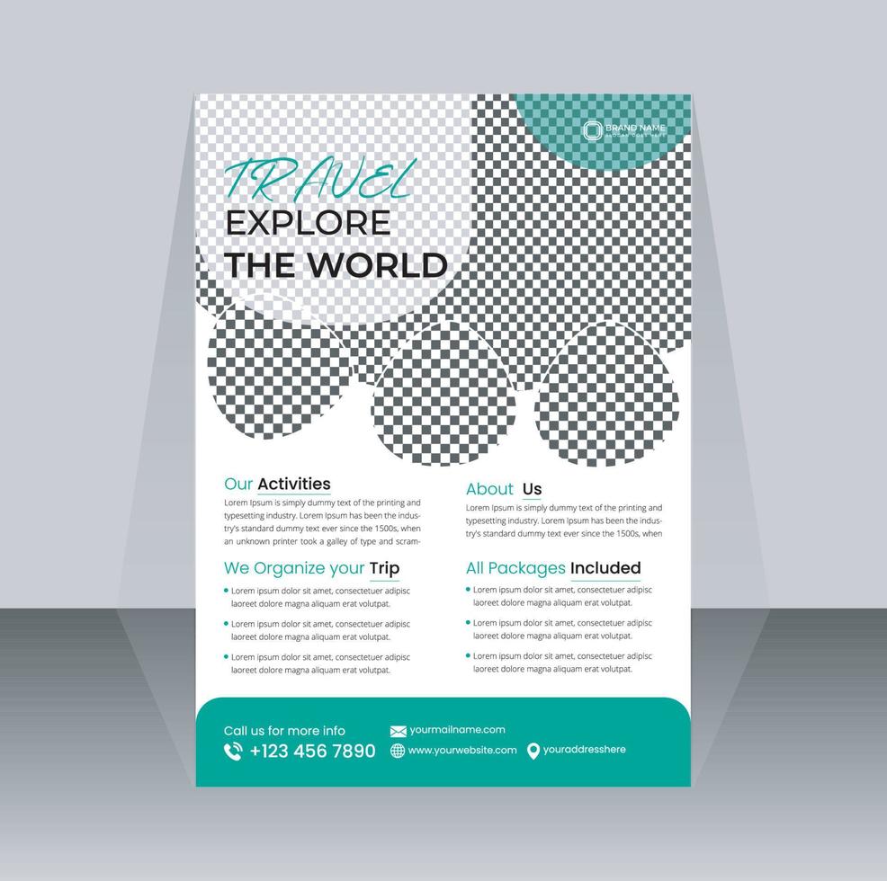 Modern Travel Flyer Design Template vector