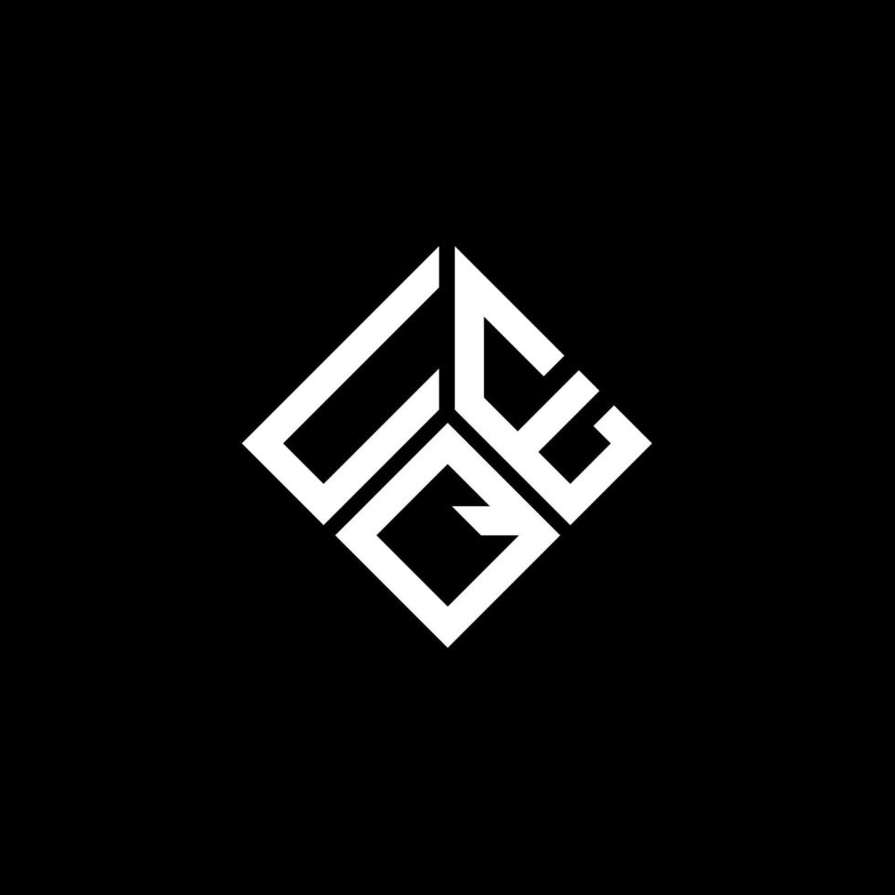 UQE letter logo design on black background. UQE creative initials letter logo concept. UQE letter design. vector