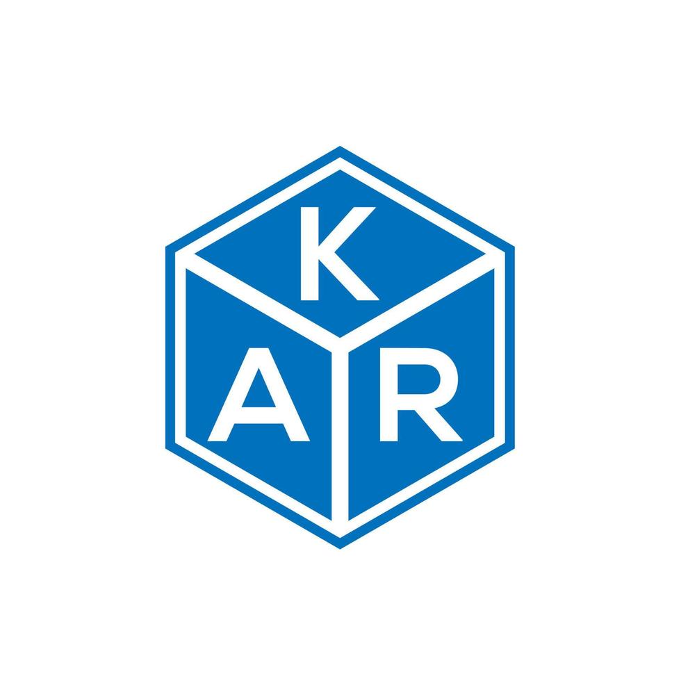 diseño del logotipo de la letra kar sobre fondo negro. concepto de logotipo de letra de iniciales creativas de kar. diseño de letras kar. vector