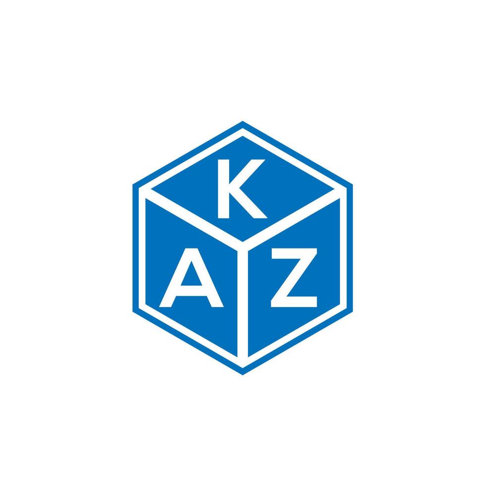 diseño de logotipo de letra kaz sobre fondo negro. concepto de logotipo de letra de iniciales creativas de kaz. diseño de letras kaz. vector