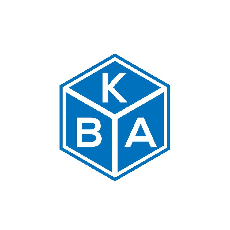 diseño del logotipo de la letra kba sobre fondo negro. concepto de logotipo de letra de iniciales creativas kba. diseño de letras kba. vector