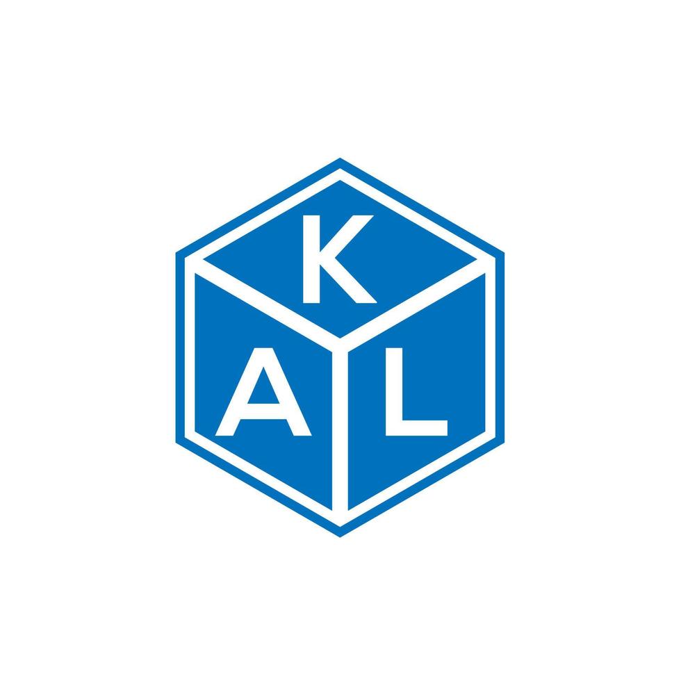 diseño del logotipo de la letra kal sobre fondo negro. concepto de logotipo de letra de iniciales creativas kal. diseño de letras kal. vector