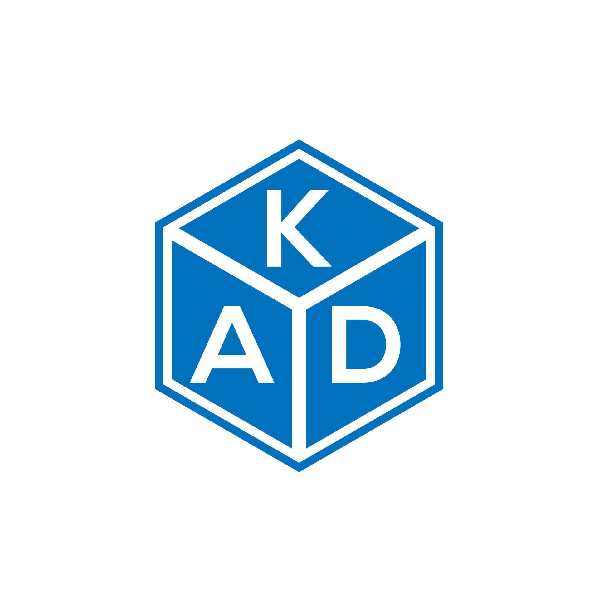 KAD letter logo design on black background. KAD creative initials ...