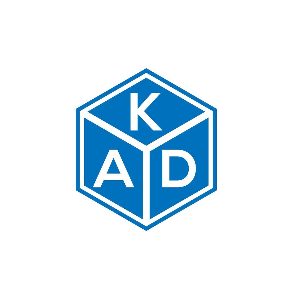 KAD letter logo design on black background. KAD creative initials letter logo concept. KAD letter design. vector
