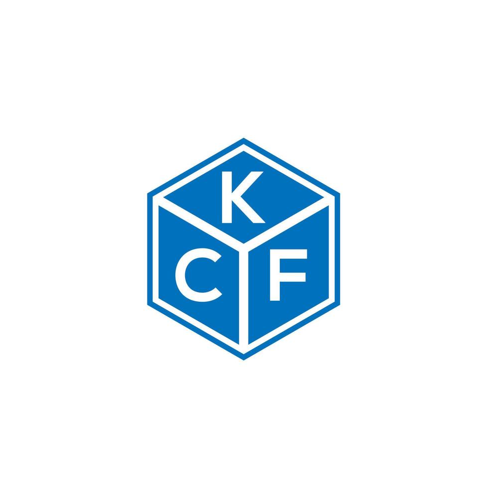 diseño de logotipo de letra kcf sobre fondo negro. concepto de logotipo de letra de iniciales creativas kcf. diseño de letras kcf. vector