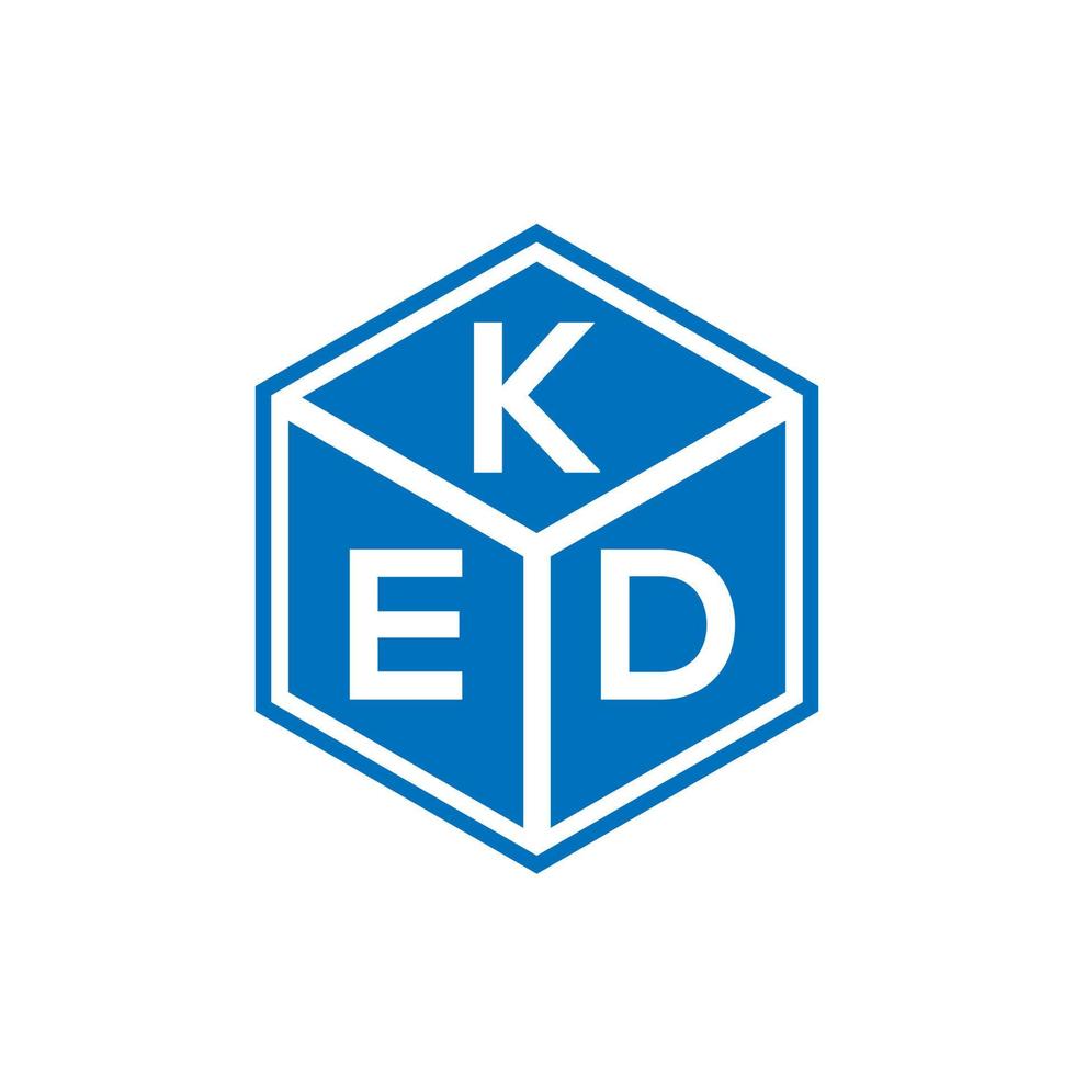 diseño de logotipo de letra ked sobre fondo negro. concepto de logotipo de letra de iniciales creativas ked. diseño de letras ked. vector