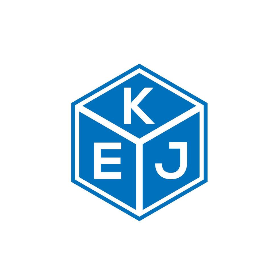 diseño del logotipo de la letra kej sobre fondo negro. concepto de logotipo de letra de iniciales creativas kej. diseño de letras kej. vector