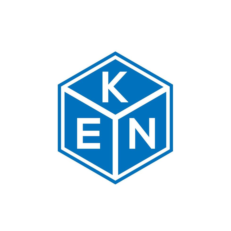 diseño del logotipo de la letra ken sobre fondo negro. concepto creativo del logotipo de la letra de las iniciales de ken. diseño de letras ken. vector