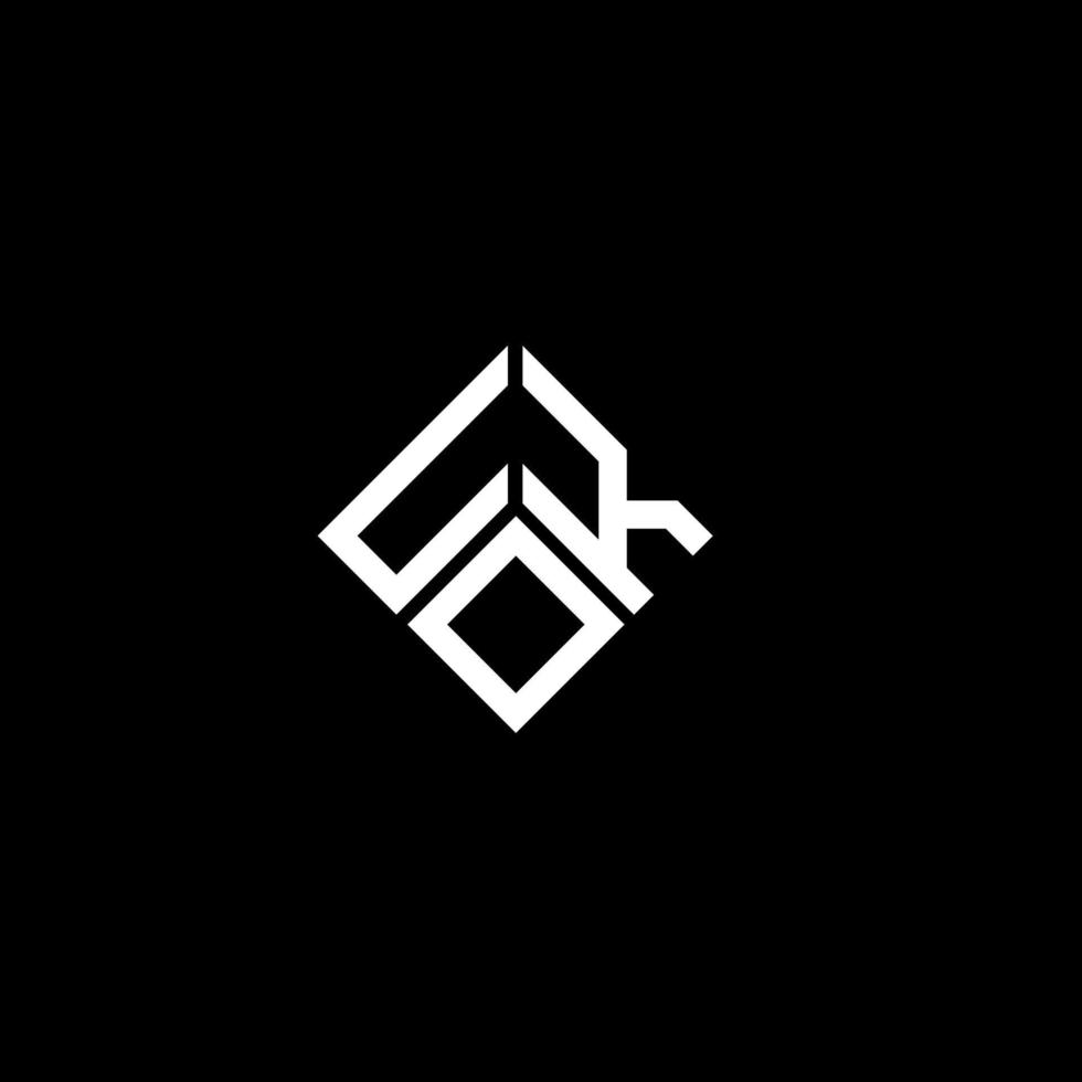 UOK letter logo design on black background. UOK creative initials letter logo concept. UOK letter design. vector