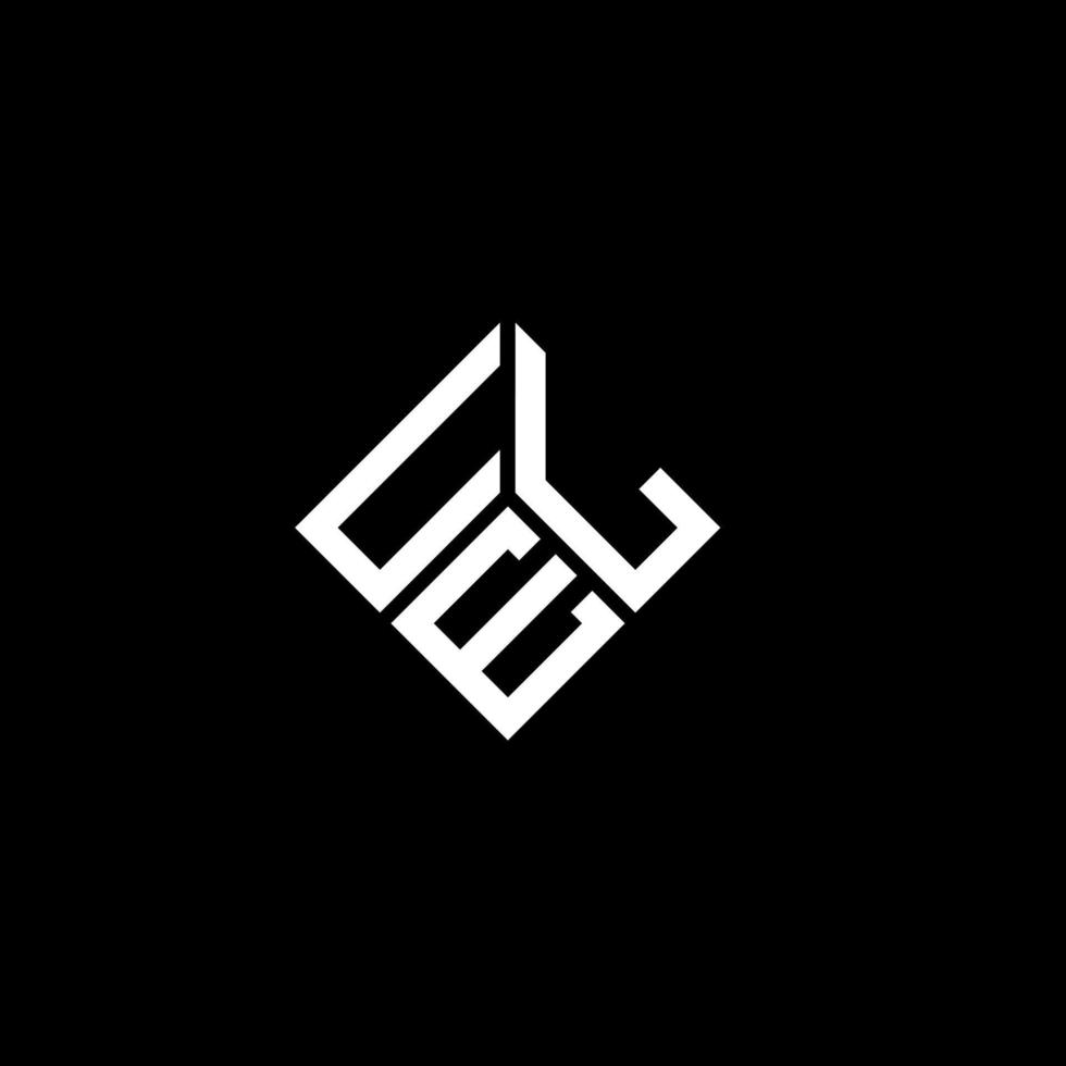 diseño del logotipo de la letra uel sobre fondo negro. concepto de logotipo de letra de iniciales creativas de uel. diseño de letra uel. vector