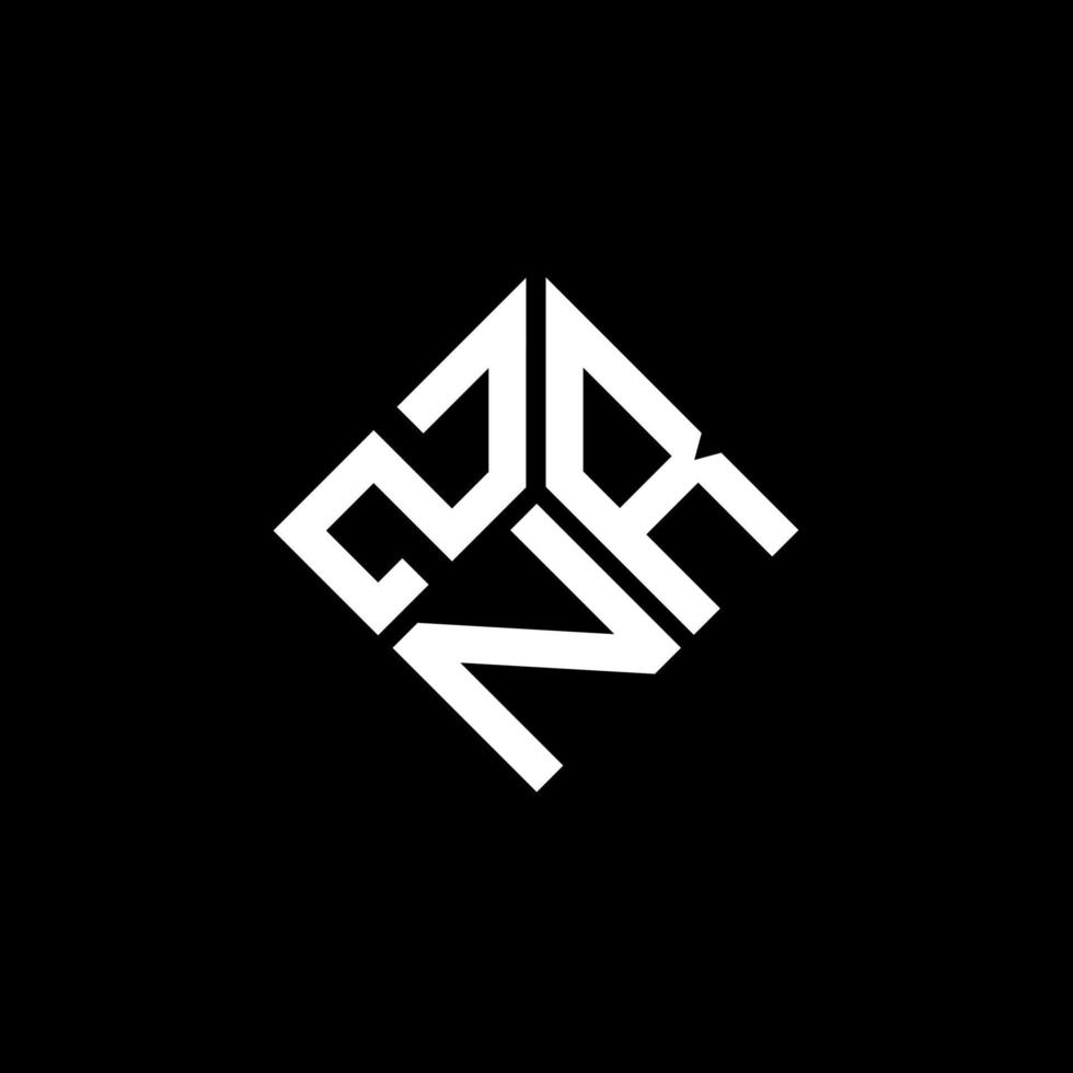 diseño de logotipo de letra znr sobre fondo negro. concepto de logotipo de letra inicial creativa znr. diseño de letras znr. vector