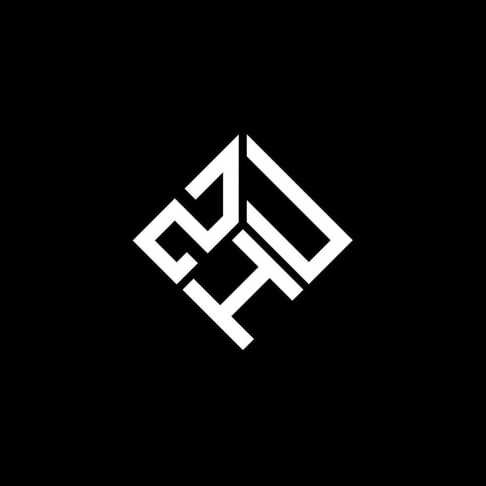 ZHU letter logo design on black background. ZHU creative initials letter logo concept. ZHU letter design. vector