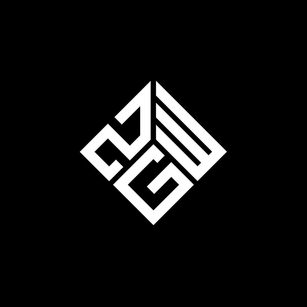 ZGW letter logo design on black background. ZGW creative initials letter logo concept. ZGW letter design. vector