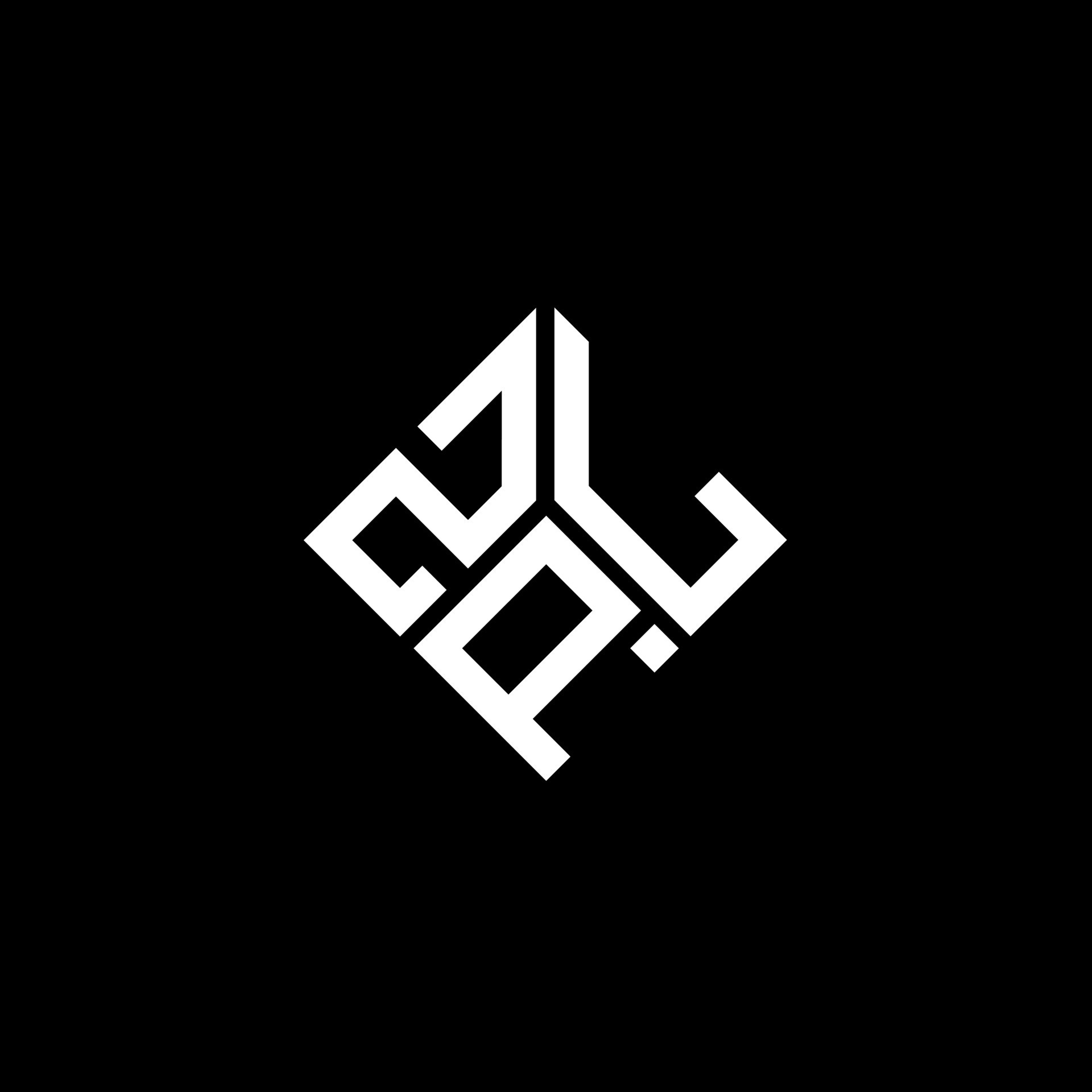 ZPL letter logo design on black background. ZPL creative initials