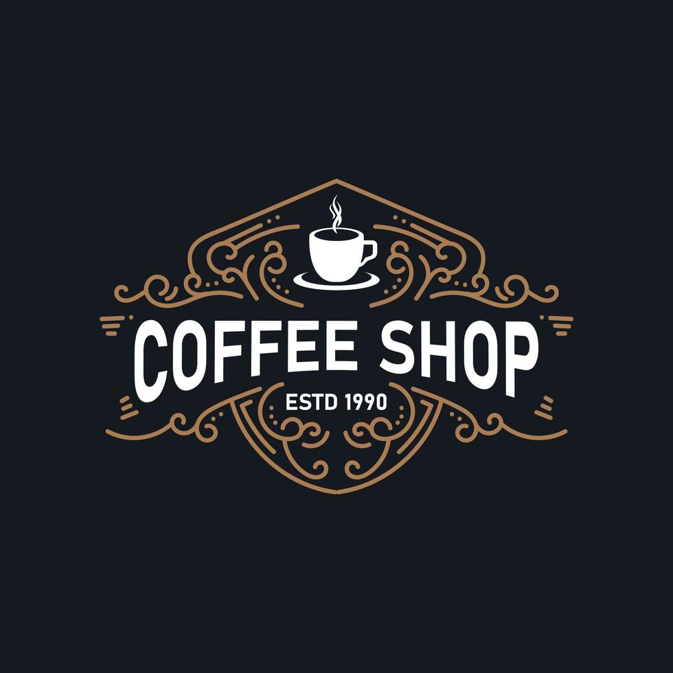 coffee vintage logo. coffee retro logo. coffee shop logo template vector