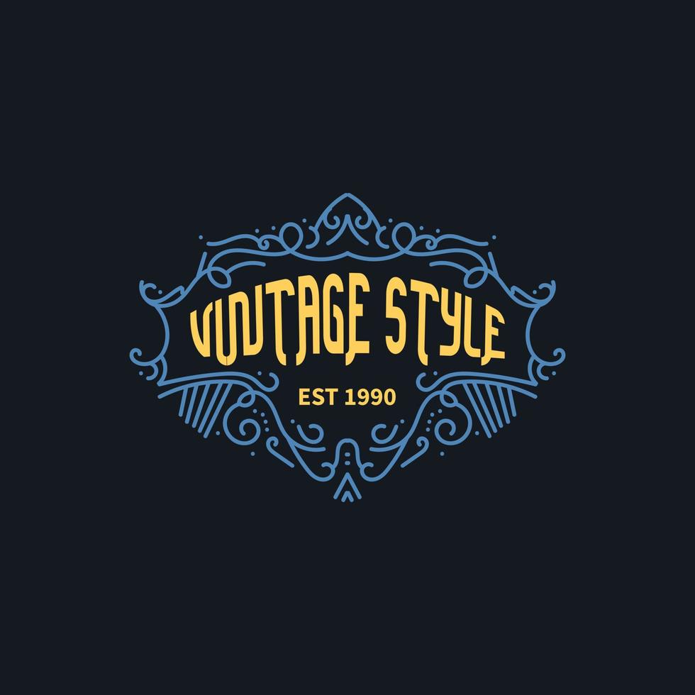 vintage logo template or retro logo template vector